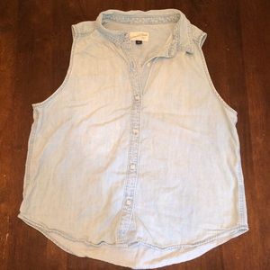 Chambray Sleeveless Top
